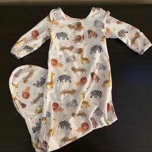 CADEN LANE- SAFARI BABY KNOT GOWN (0-3 Months)